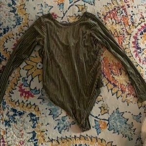 Green Velvet Bodysuit